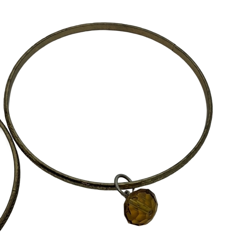 Gold & Silver Tone Charm Bangle Stack - Tassel, K… - image 6